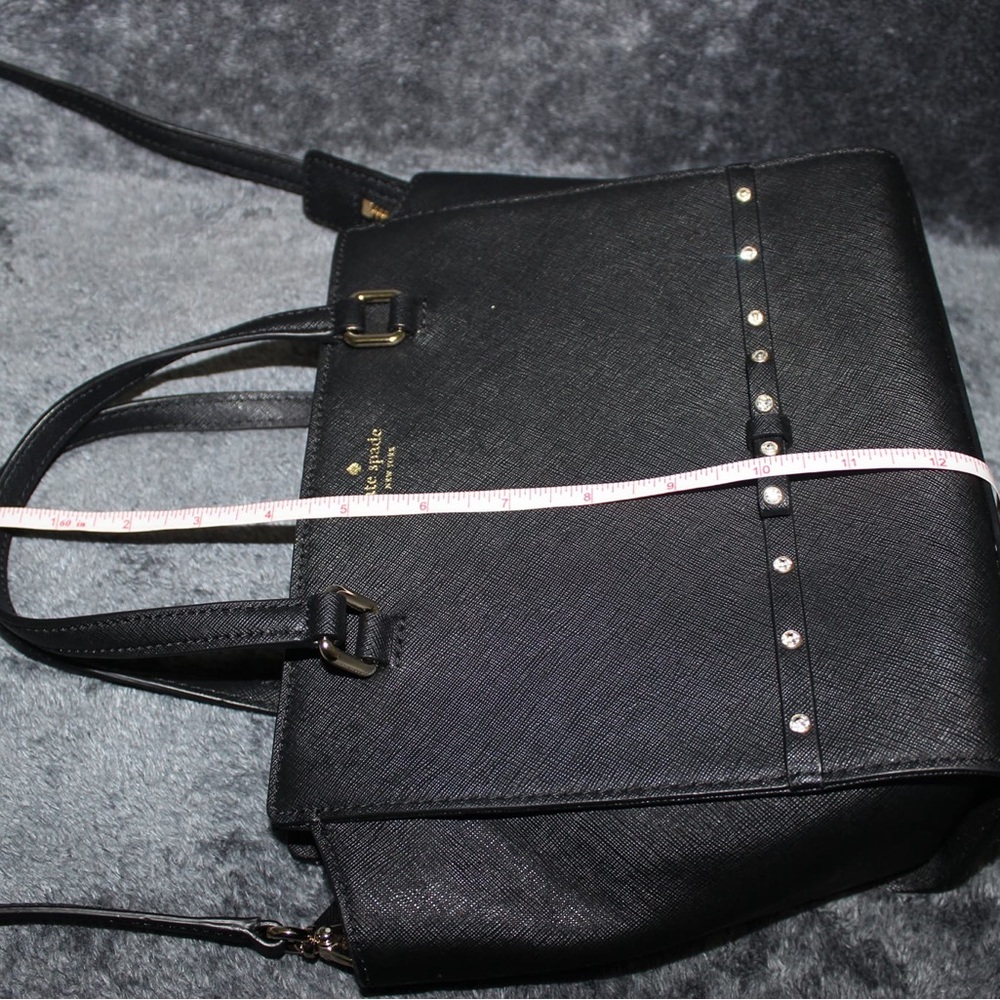 ✨HP ♠️Kate Spade Saffiano Leather Laurel Way Jeweled Bow Hadlee Satchel - Picture 11 of 12
